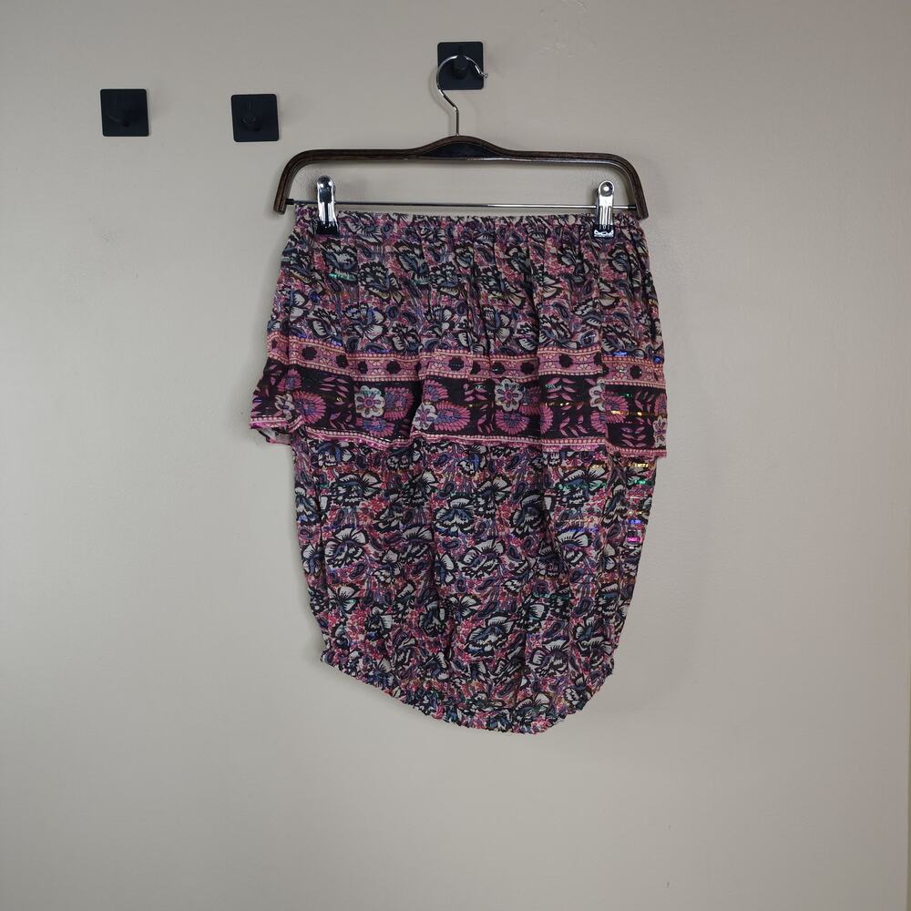 Raga Pink Floral Pull-on Bubble Mini Skirt Size S